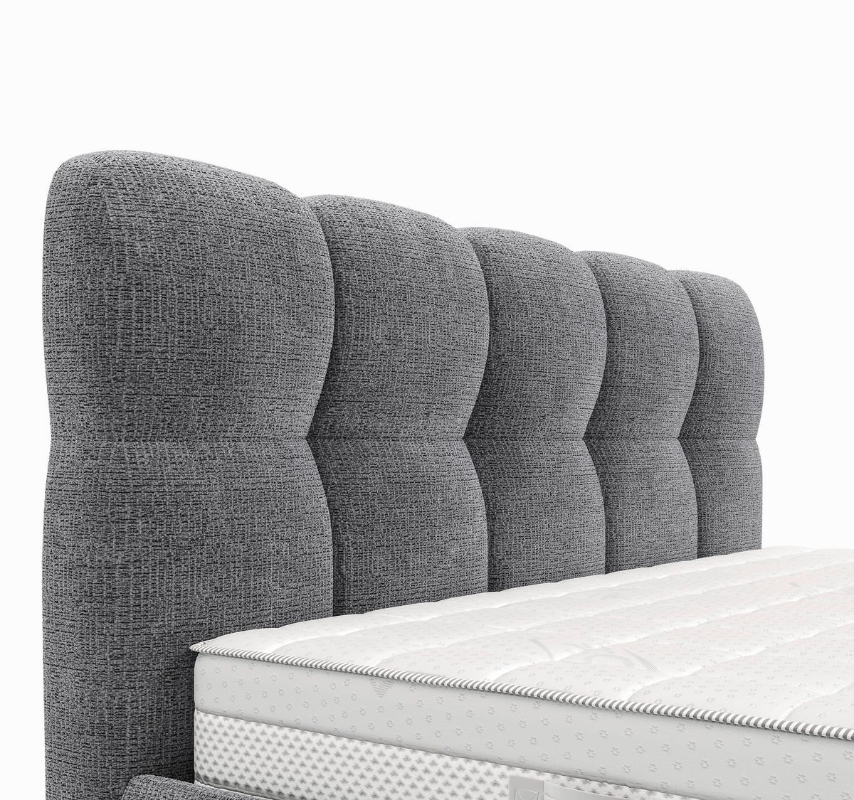 POLSTERBETT 180/200 cm,  in Anthrazit, gepolstertes Kopfteil, Lattenrost,  - Anthrazit/Schwarz, Design, Holz/Textil (180/200cm) - Boxxx