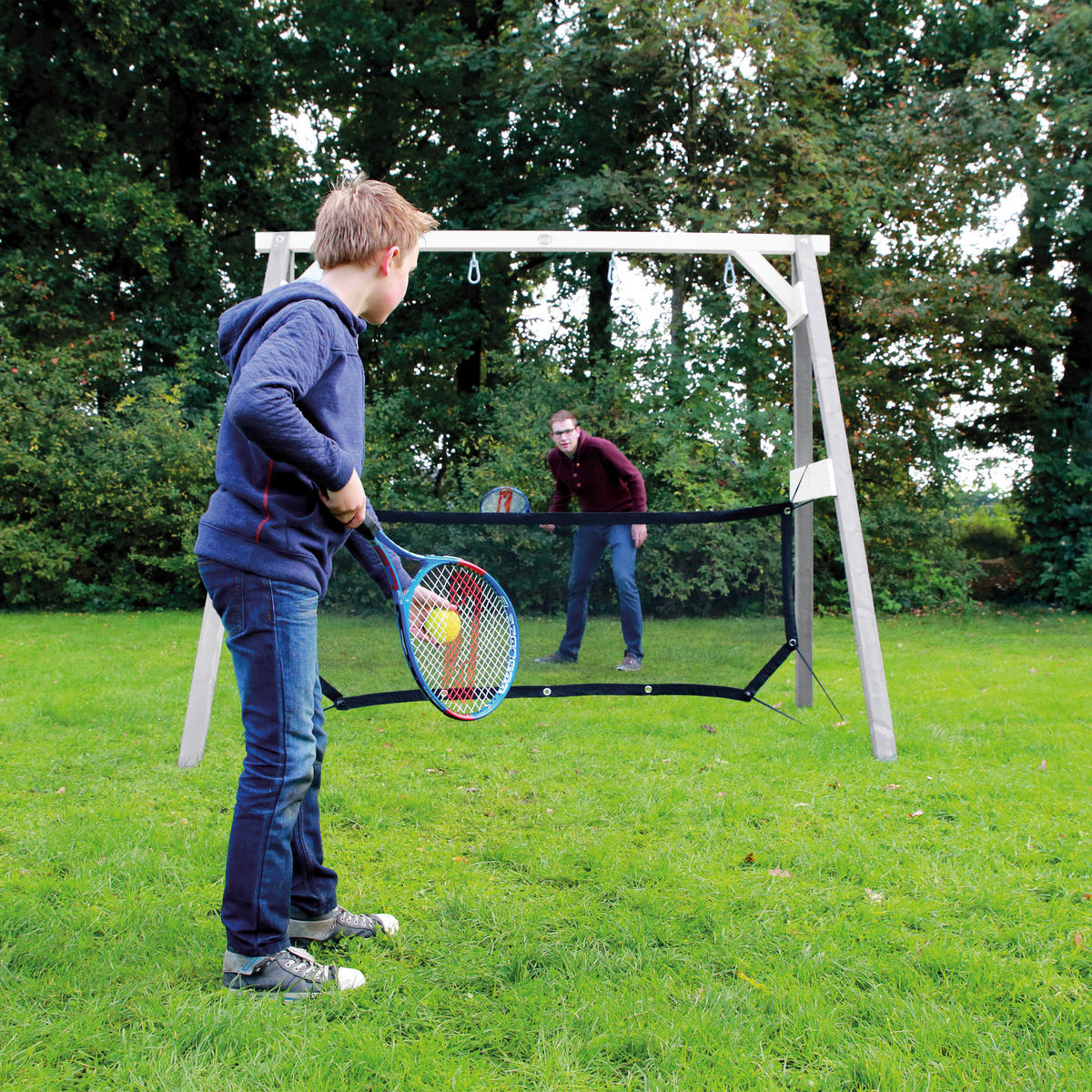 FOTBOLLSMÅL - vit/grå, Klassisk, trä (254/207/160cm)