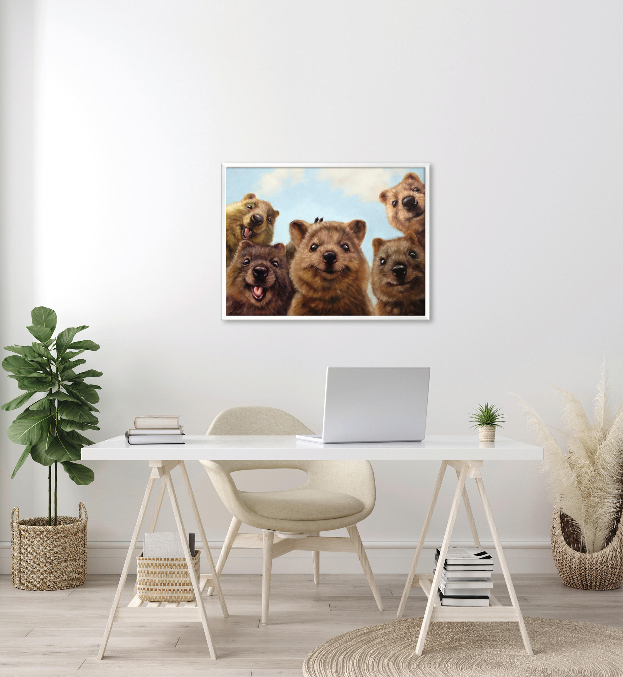 KUNSTDRUCK 30/40 cm  - Braun/Hellblau, Basics, Papier (30/40cm) - Monee