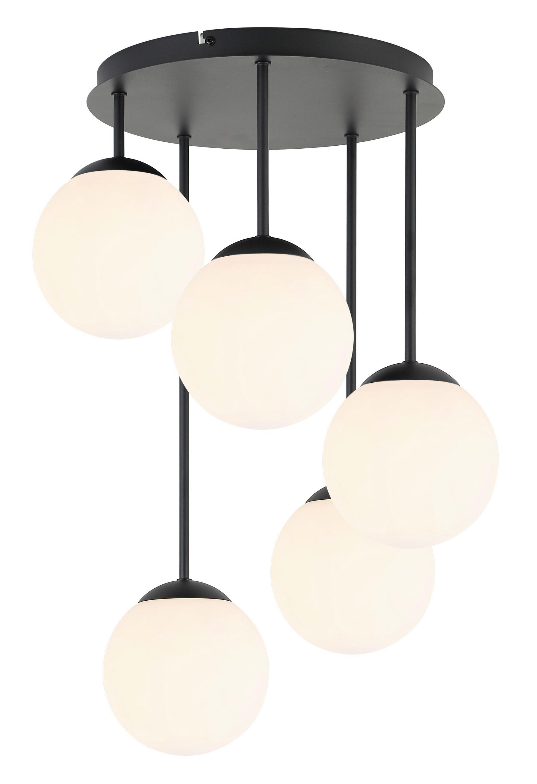 HÄNGELEUCHTE 42/59,5 cm    - Weiss/Schwarz, Trend, Glas/Metall (42/59,5cm) - Novel