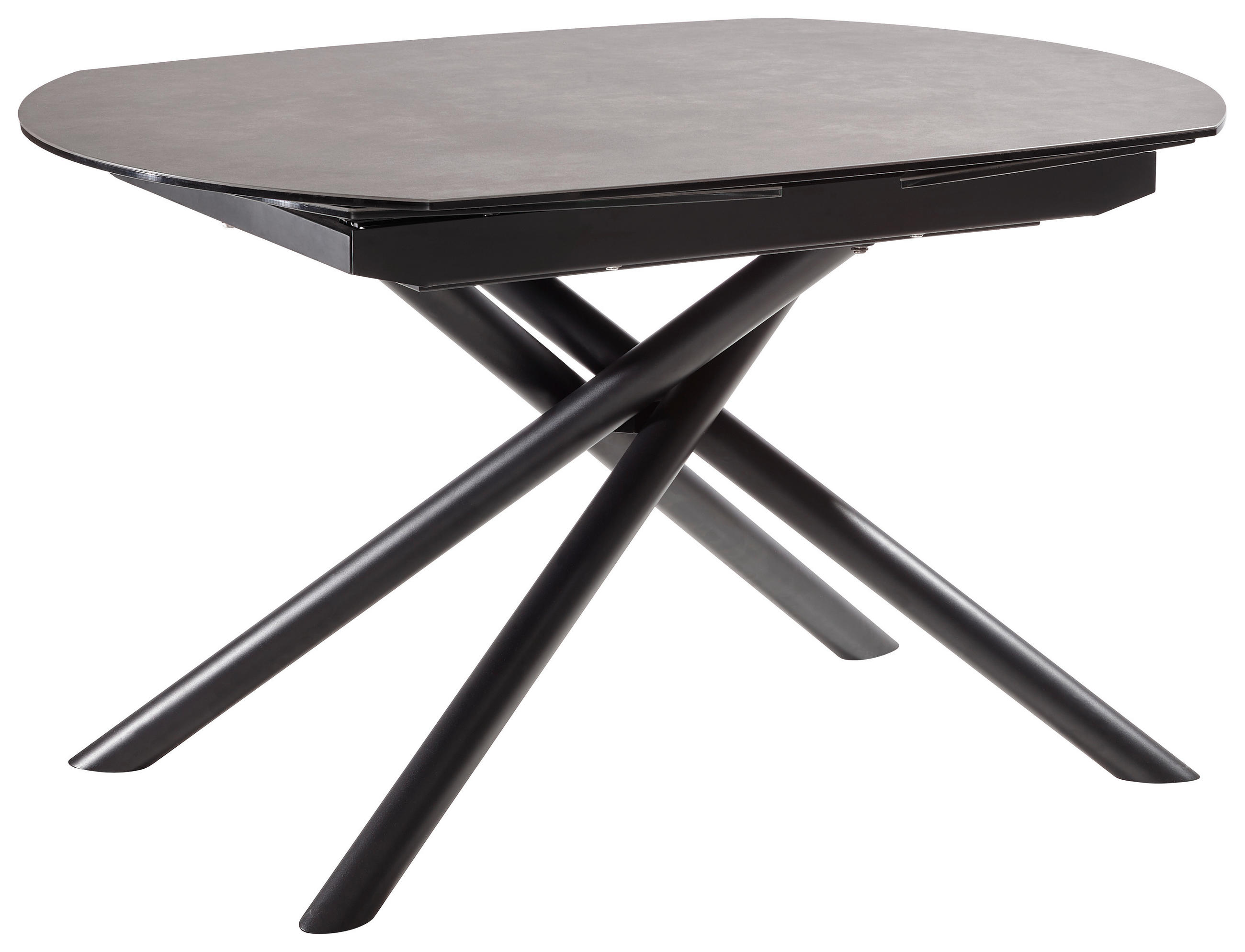 ESSTISCH in Metall, Glas, Keramik 130-190/100/77 cm  - Anthrazit/Schwarz, Design, Glas/Keramik (130-190/100/77cm) - Novel