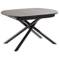 ESSTISCH in Metall, Glas, Keramik 130-190/100/77 cm  - Anthrazit/Schwarz, Design, Glas/Keramik (130-190/100/77cm) - Novel