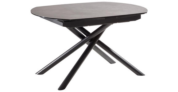 ESSTISCH in Metall, Glas, Keramik 130-190/100/77 cm  - Anthrazit/Schwarz, Design, Glas/Keramik (130-190/100/77cm) - Novel