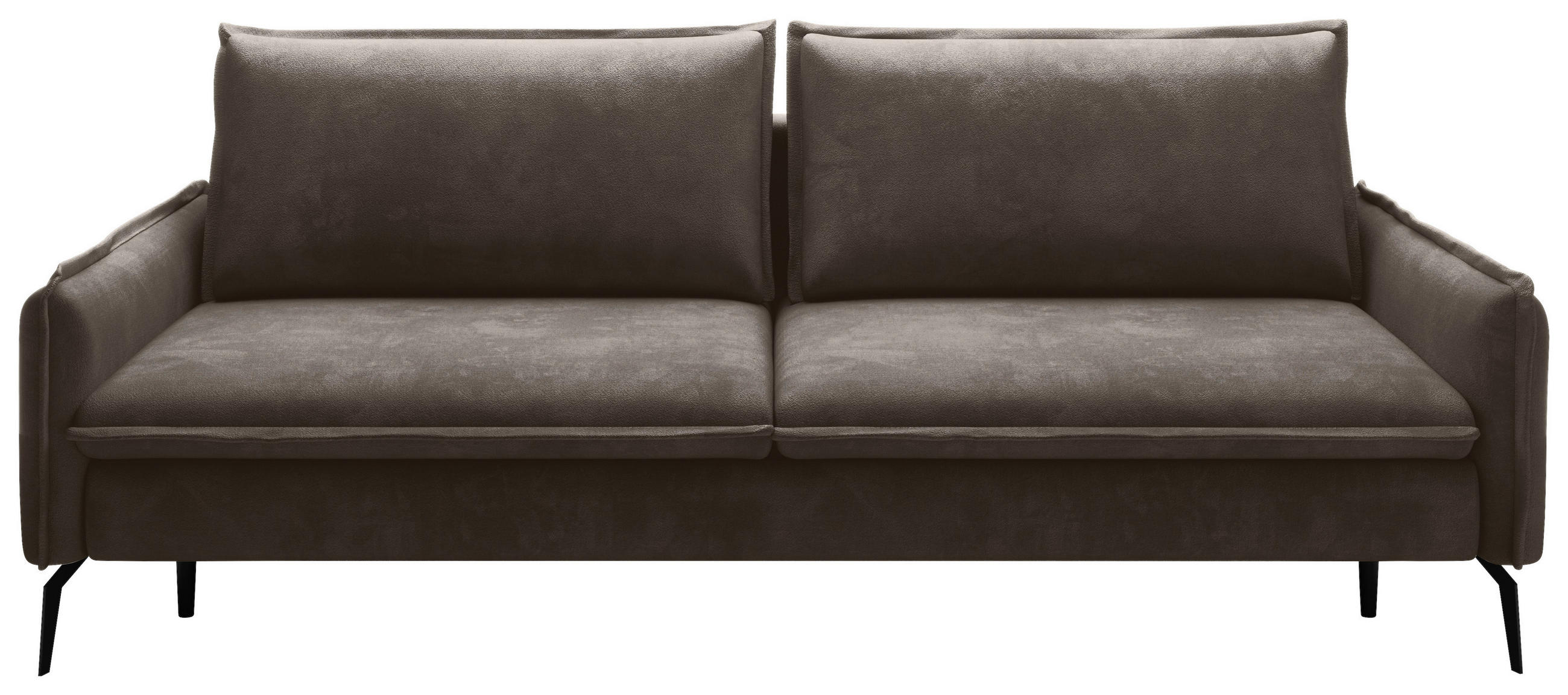 SCHLAFSOFA Chenille Mokka  - Schwarz/Mokka, KONVENTIONELL, Textil/Metall (223/89/107cm) - Carryhome