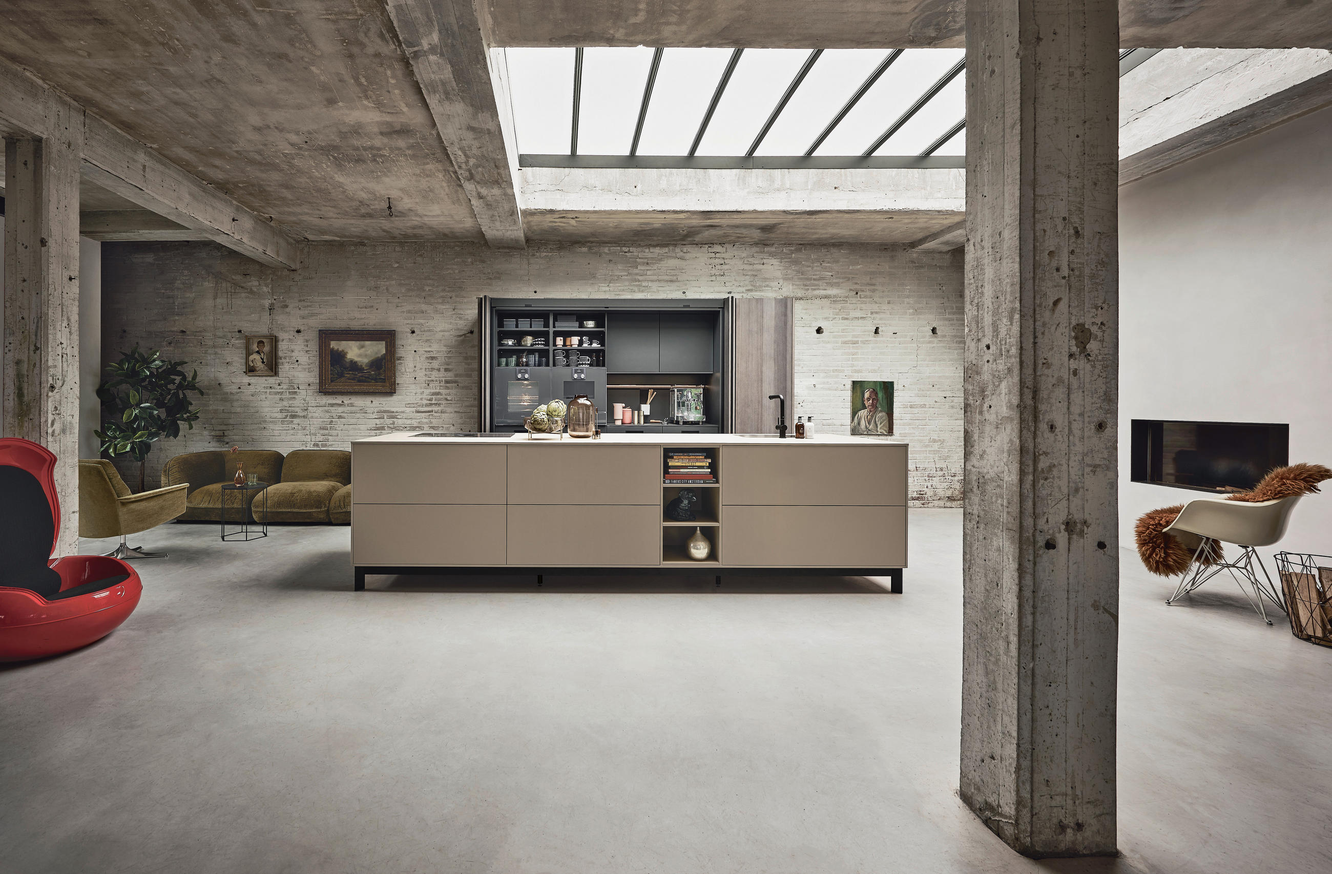 EINBAUKÜCHE   - Beige/Sahara, Design, Holzwerkstoff - Next 125