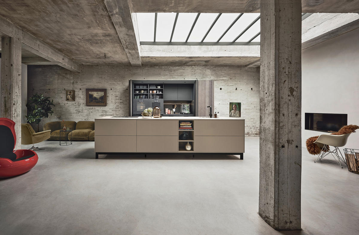 EINBAUKÜCHE   - Beige/Sahara, Design, Holzwerkstoff - Next 125