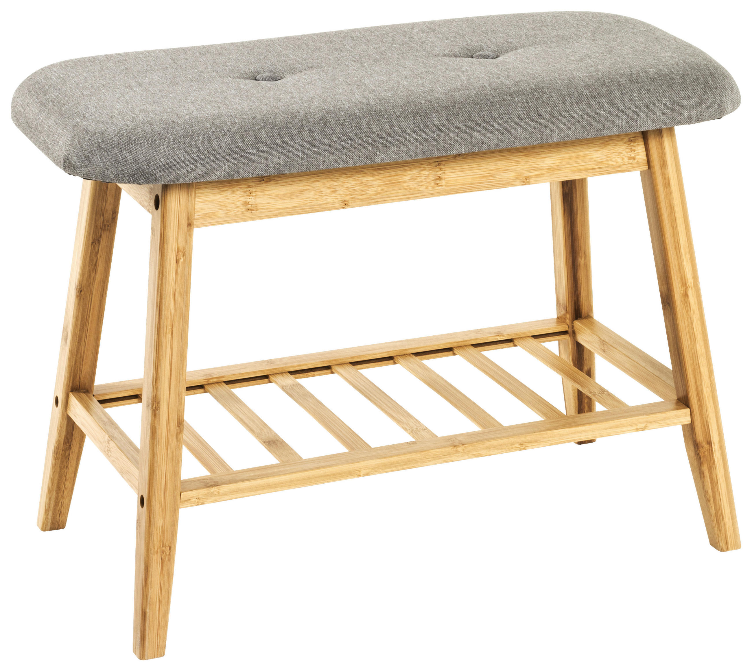 BANCĂ DEPOZITARE PANTOFI 60/44/30 cm  - culoare natur/gri, lemn/textil (60/44/30cm) - Xora