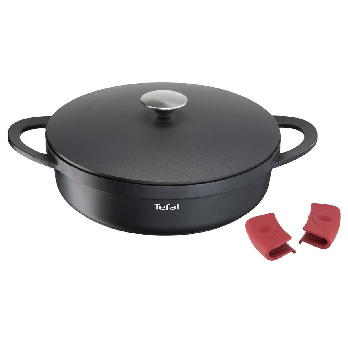 SERVIERPFANNE TRATTORIA  - Schwarz, Basics, Metall (49,6/30,1/10,3cm) - Tefal