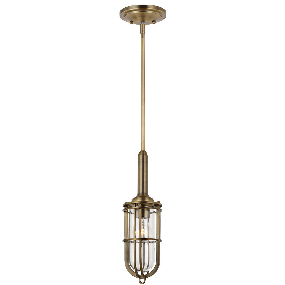 HÄNGELEUCHTE 14/45.3 cm - Messingfarben, Konventionell, Glas/Metall (14/45.3cm) - Elstead Lighting