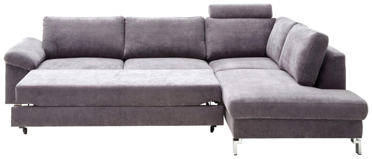 SAROKKANAPÉ textil sötétszürke  - krómszínű/sötétszürke, Design, textil/fém (281/200cm) - Pure Home Lifestyle
