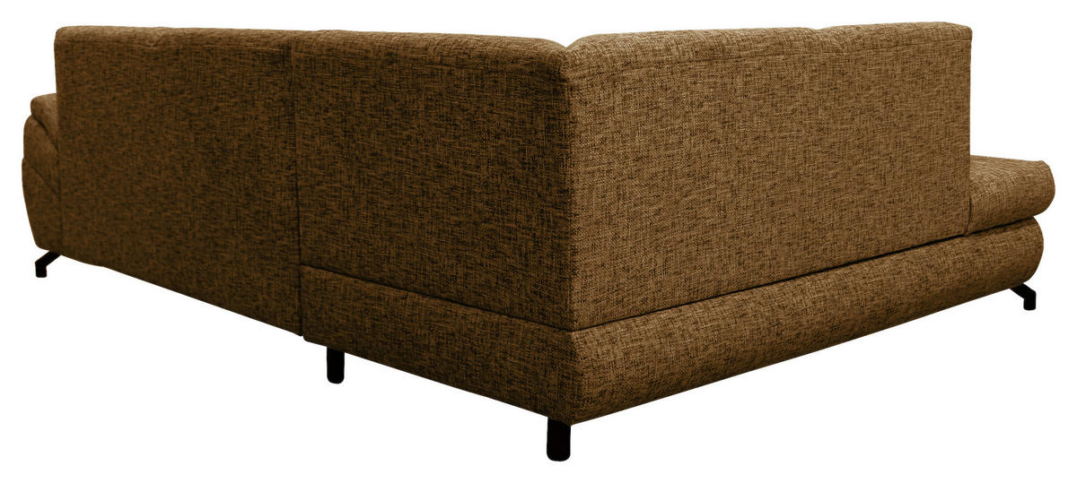 ECKSOFA Braun Struktur, Plüsch  - Schwarz/Braun, Design, Textil/Metall (201/274cm) - MID.YOU