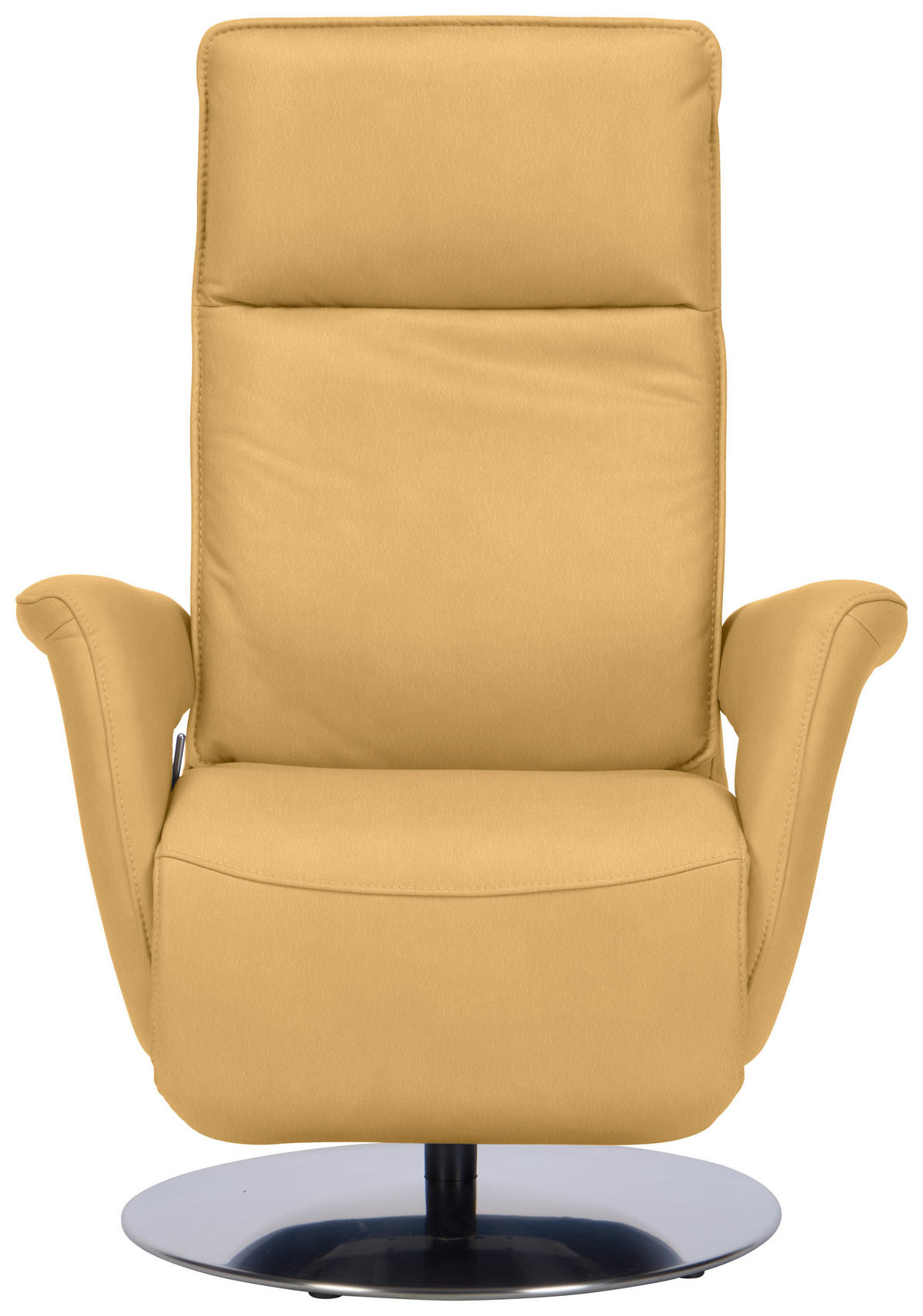 RELAXSESSEL in Leder Gelb  - Edelstahlfarben/Gelb, Design, Leder/Metall (83/112/87-174cm) - Valdera