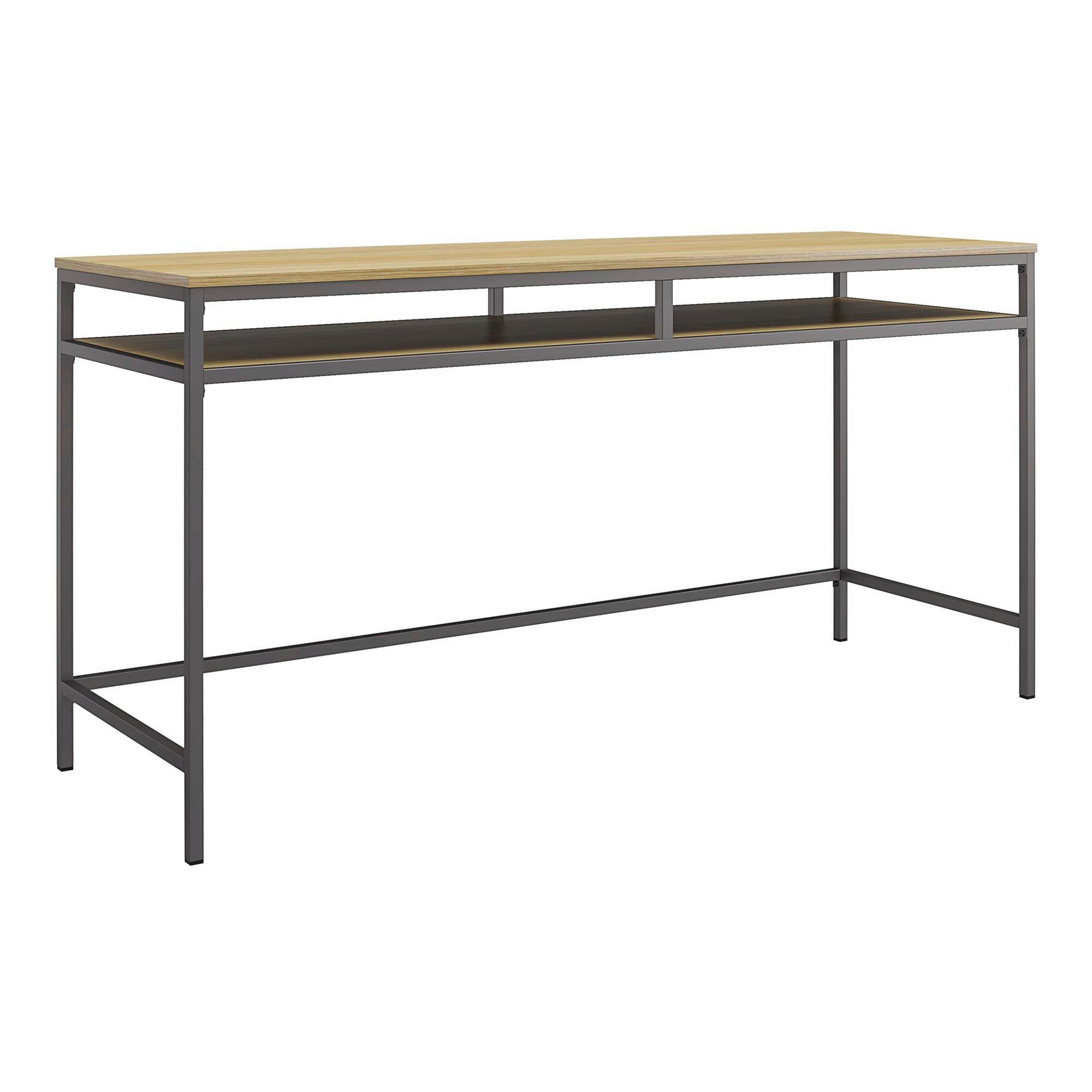 SCHREIBTISCH 151/75/50 cm  in Eiche grau  - Eiche grau/Grau, Design, Holzwerkstoff/Metall (151/75/50cm) - MID.YOU