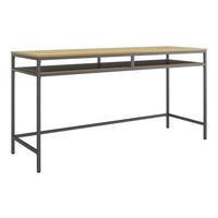 SCHREIBTISCH 151/75/50 cm  in Eiche grau  - Eiche grau/Grau, Design, Holzwerkstoff/Metall (151/75/50cm) - MID.YOU