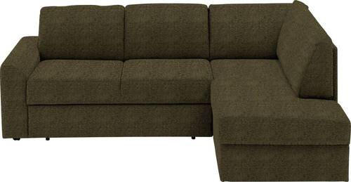 ECKSOFA in Webstoff Olivgrün  224/165 cm  - Schwarz/Olivgrün, KONVENTIONELL, Kunststoff/Textil (224/165cm) - Xora