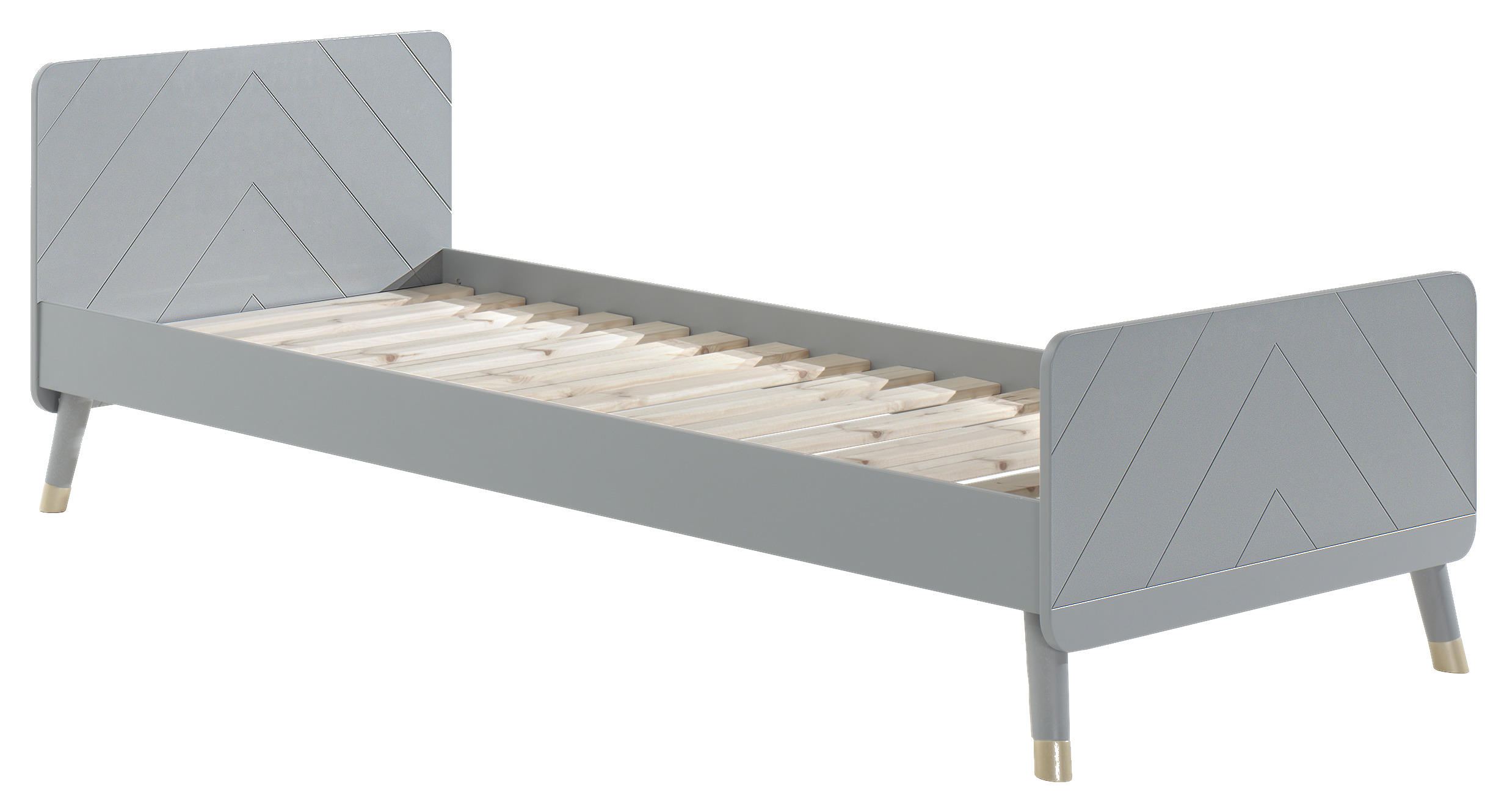 BETT 90/200 cm Grau - Grau, KONVENTIONELL (90/200cm) - MID.YOU