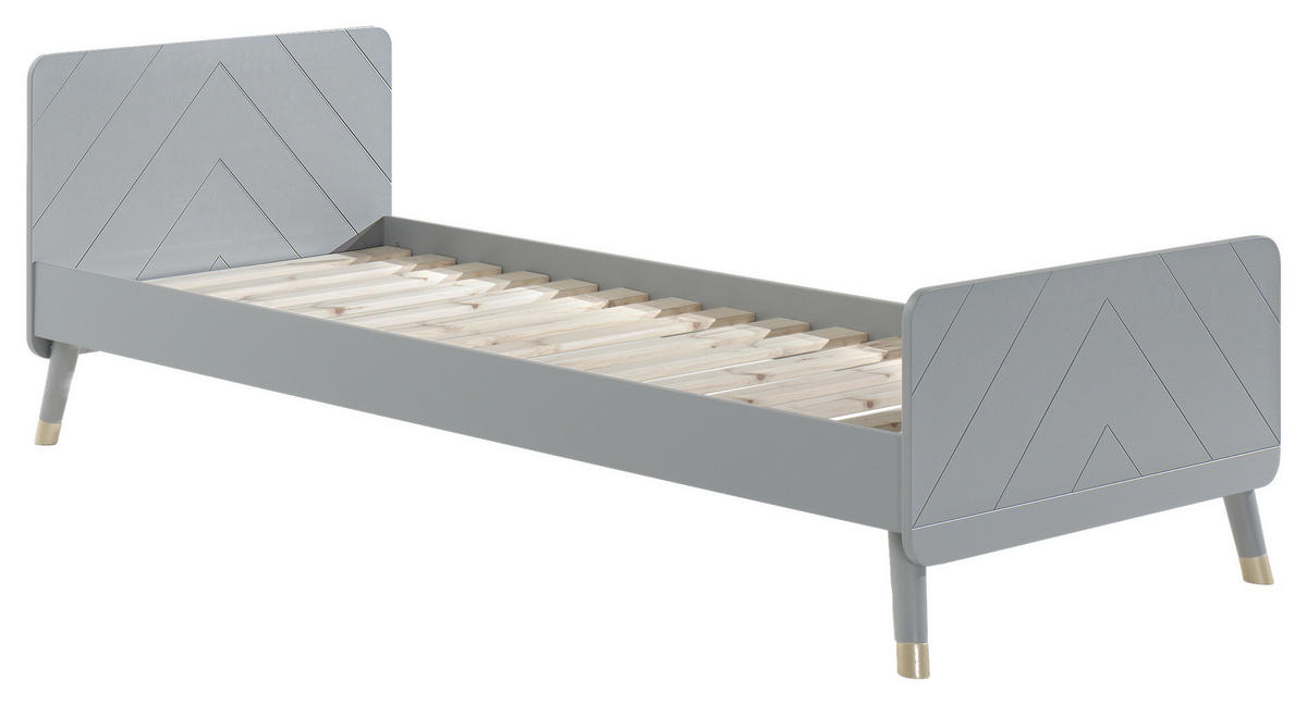 BETT 90/200 cm  in Grau  - Grau, KONVENTIONELL (90/200cm) - MID.YOU