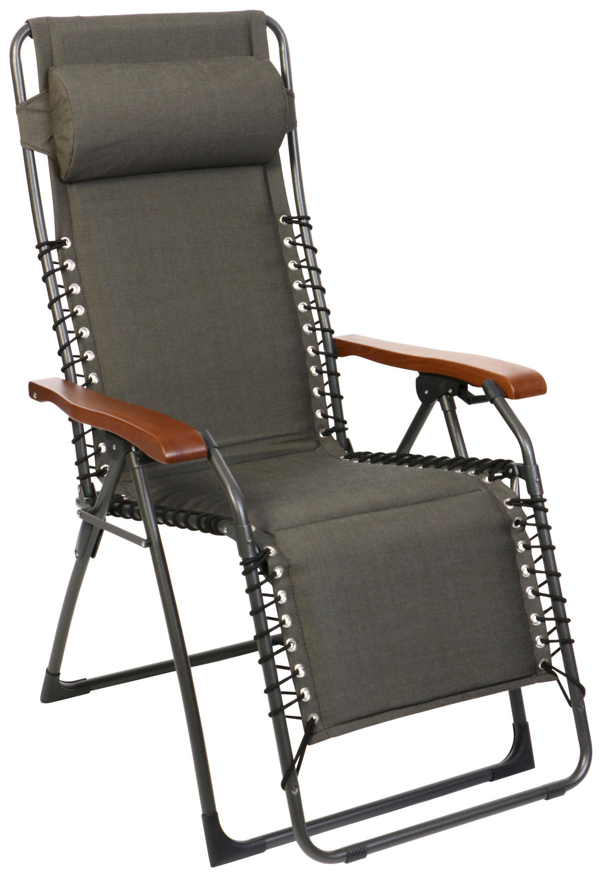 GARTEN-RELAXSESSEL 67/120/70 cm  - Anthrazit/Dunkelbraun, Basics, Holz/Textil (67/120/70cm)