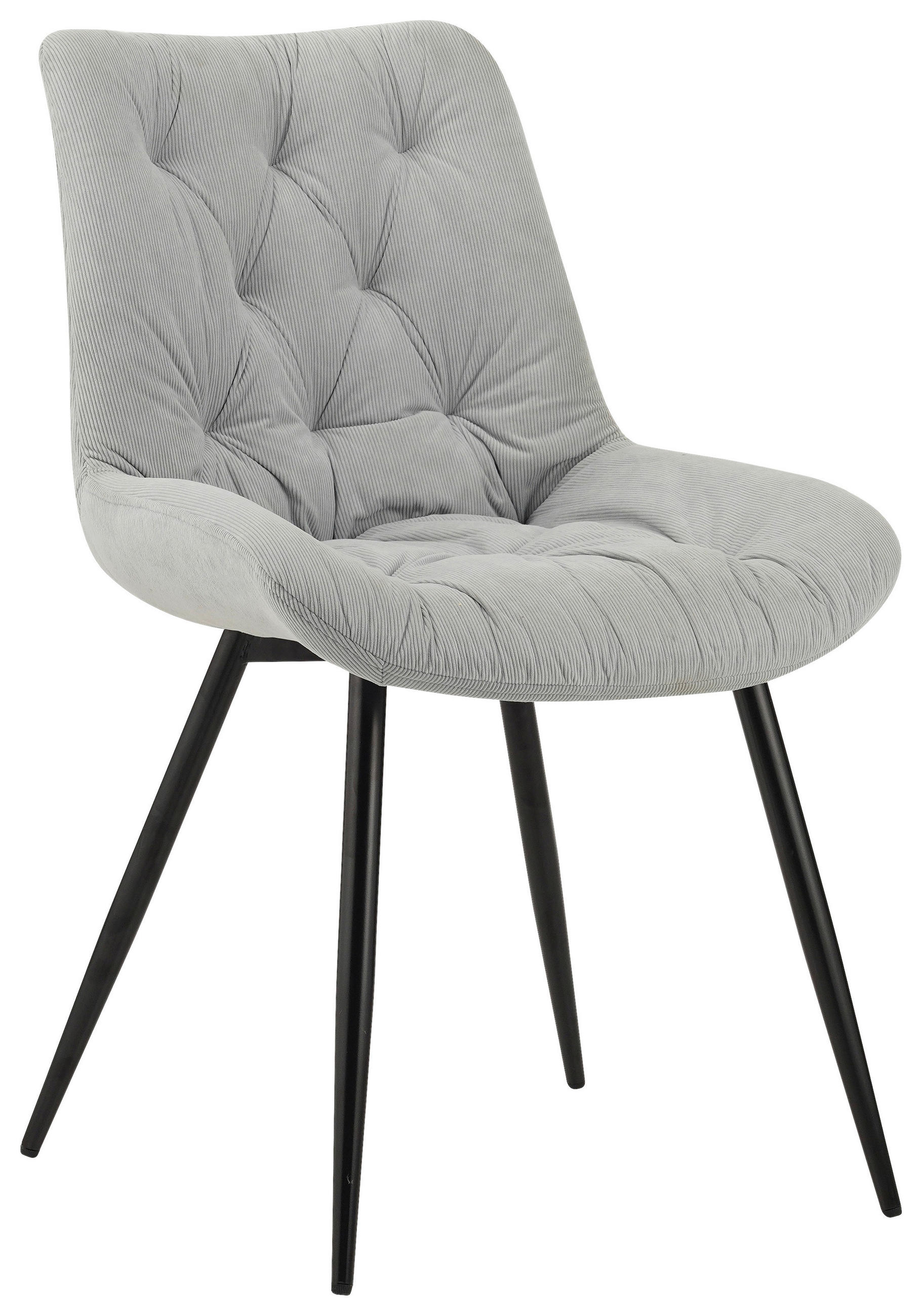 Scaun in metal, textil gri deschis