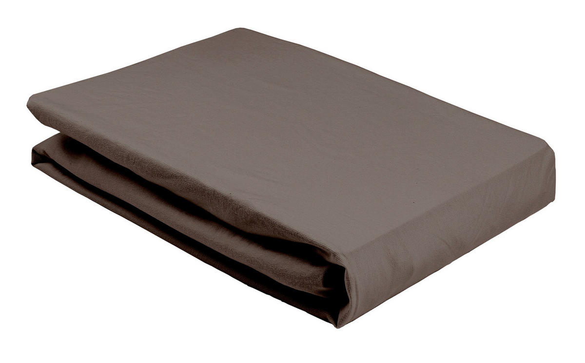 ELASTICKÉ PROSTĚRADLO, žerzej, šedohnědá, 100/200 cm - šedohnědá, Basics, textil (100/200cm) - Joop!