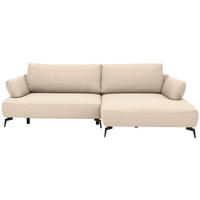 ECKSOFA Struktur Beige  - Beige/Schwarz, Design, Textil/Metall (284/186cm) - Lomoco