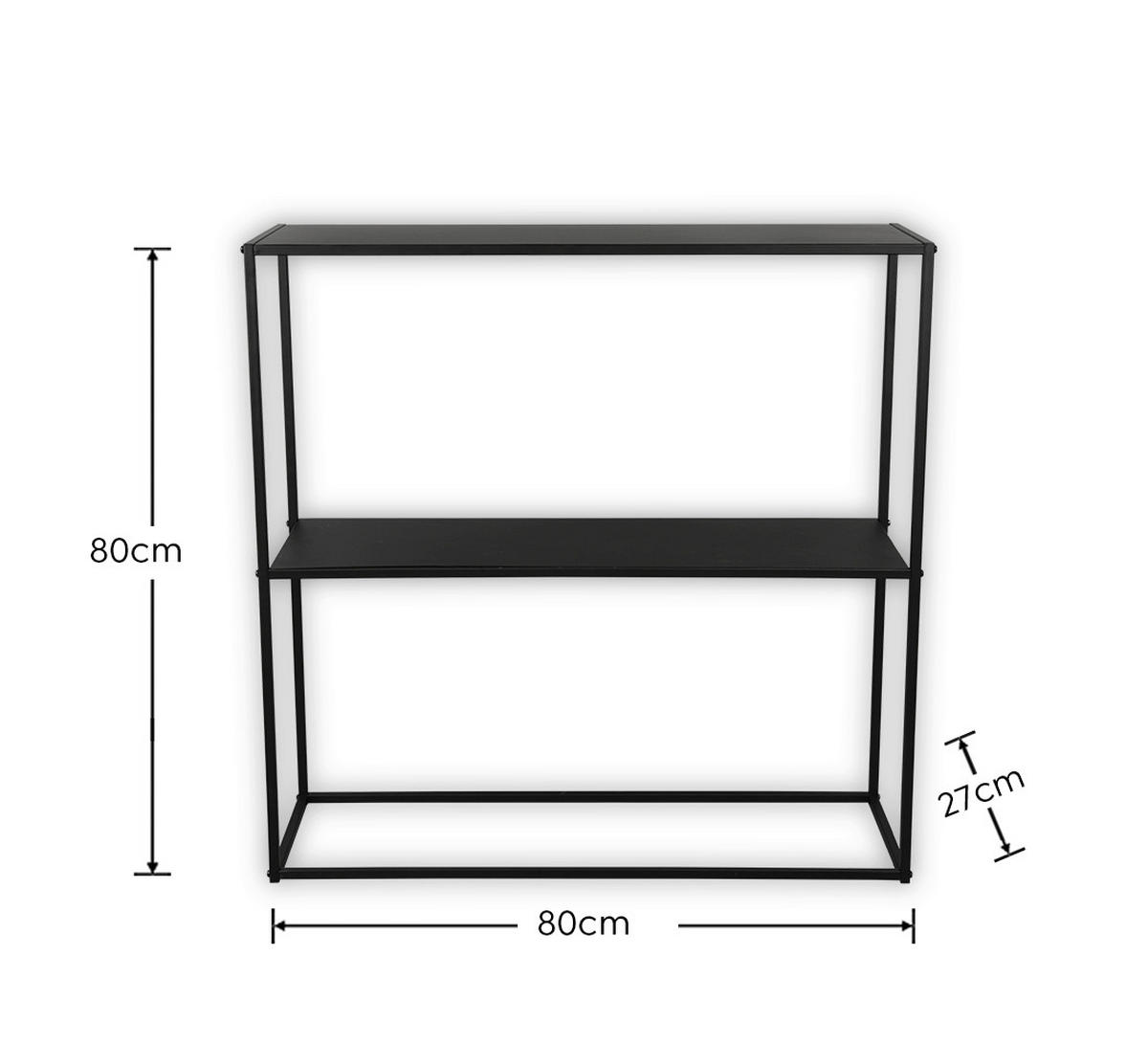 KONSOLENTISCH Schwarz  - Schwarz, Trend, Metall (80/27/80cm) - Boxxx