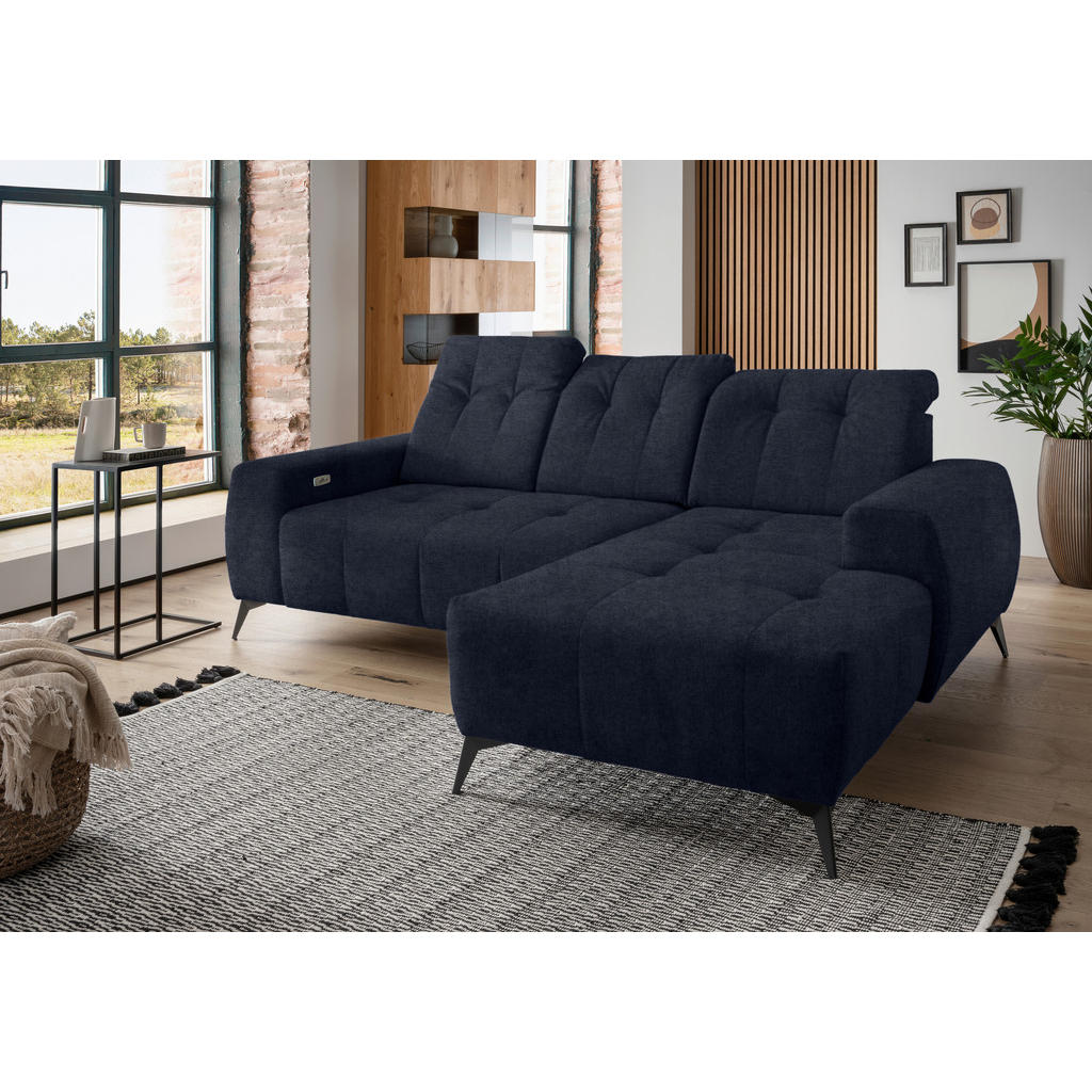 Thumbnail - Livetastic Ecksofa, Dunkelblau, Textil, Uni, 4-Sitzer, L-Form, 258x180 cm, Made in EU, Typenauswahl, Stoffauswahl, seite...