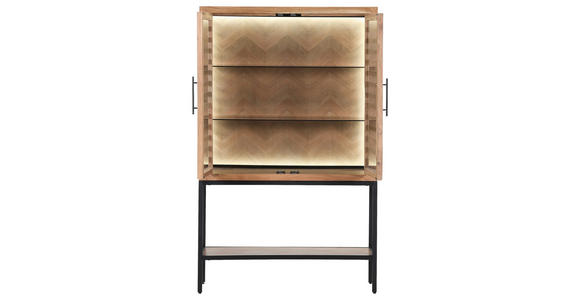 HIGHBOARD  in 100/160/43 cm  - Schwarz/Braun, LIFESTYLE, Glas/Holz (100/160/43cm) - Landscape