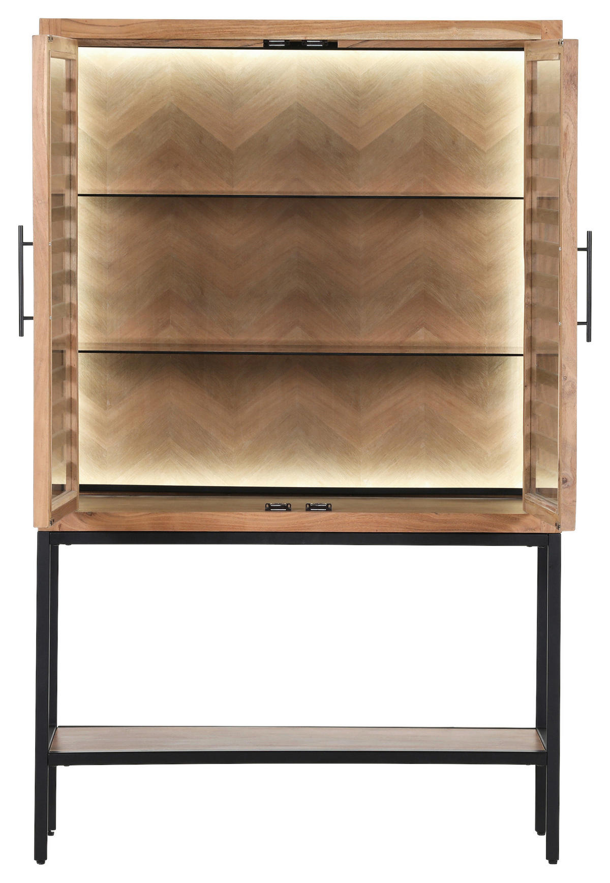 HIGHBOARD  in 100/160/43 cm  - Schwarz/Braun, LIFESTYLE, Glas/Holz (100/160/43cm) - Landscape
