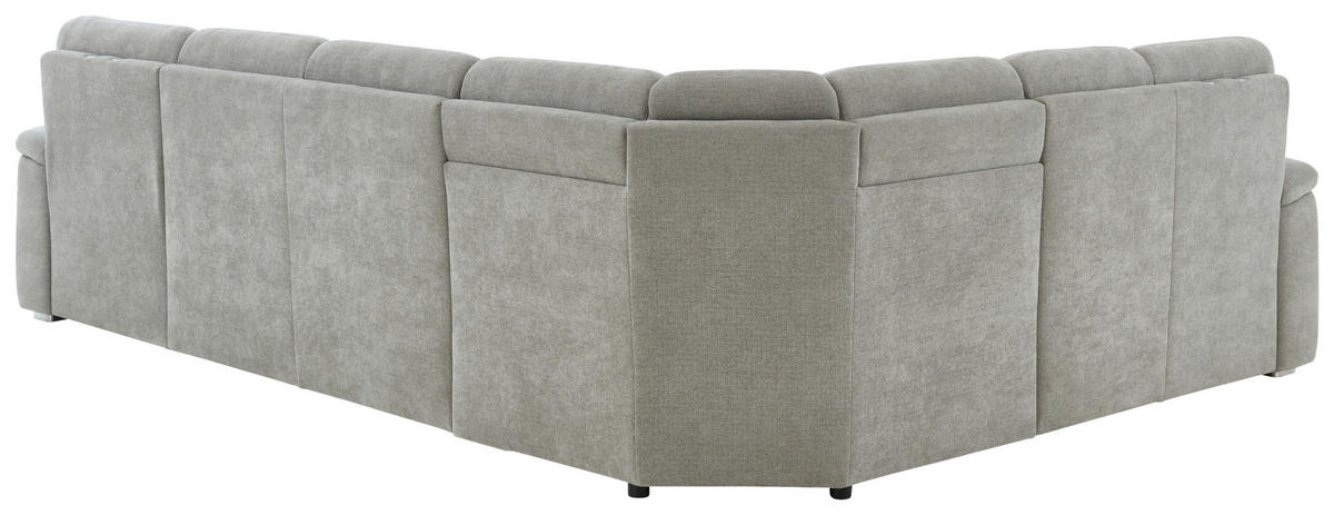 WOHNLANDSCHAFT Chenille Hellgrau  - Hellgrau/Alufarben, Konventionell, Holz/Textil (235/329/160cm) - Beldomo Comfort