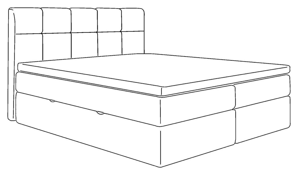 BOXBETT 200/220 cm  in Creme  - Creme/Schwarz, LIFESTYLE, Holz/Holzwerkstoff (200/220cm) - Livetastic