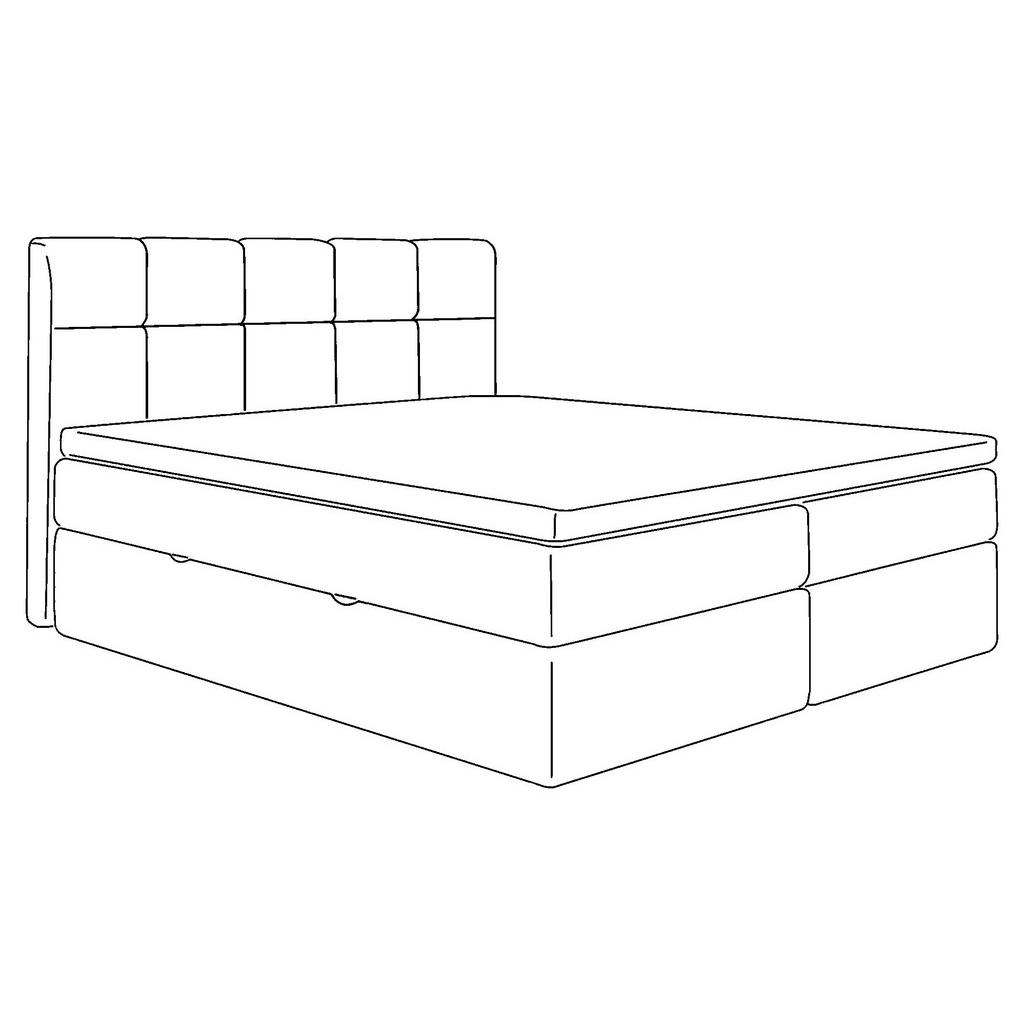 Thumbnail - Livetastic Boxbett, Creme, Textil, H3, Höhe ca. 19 cm, 200x220 cm, Bettkasten, gepolstertes Kopfteil, Topper durchgehend...