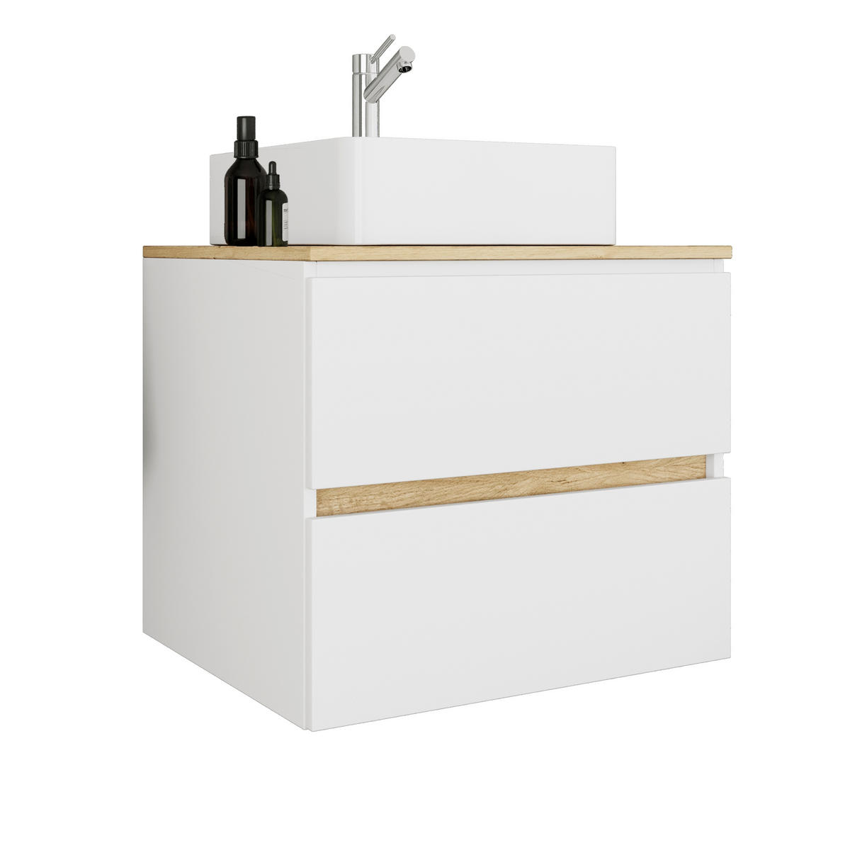 BADEZIMMER 2-teilig  in  - Honigeiche/Weiß, Trend, Keramik/Holzwerkstoff (60/67/51cm) - MID.YOU