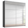 SCHWEBETÜRENSCHRANK 175/210/59 cm 2-türig Graphitfarben, Silberfarben  - Silberfarben/Alufarben, MODERN, Glas/Holzwerkstoff (175/210/59cm) - Rauch Möbel