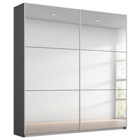 SCHWEBETÜRENSCHRANK 175/210/59 cm 2-türig Graphitfarben, Silberfarben  - Silberfarben/Alufarben, MODERN, Glas/Holzwerkstoff (175/210/59cm) - Rauch Möbel