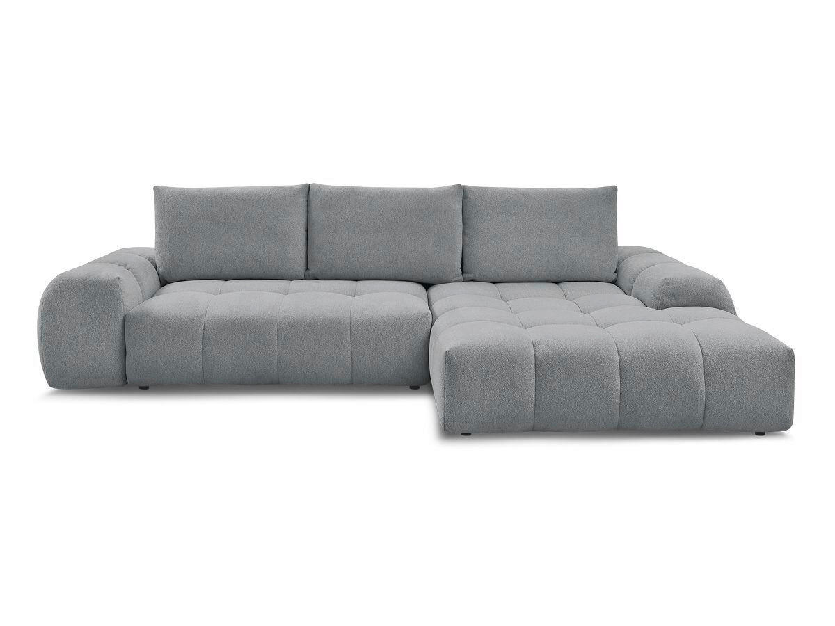 ECKSCHLAFSOFA EVEREST  mit Rücken echt, Armteil links, Armteil rechts Flachgewebe Dunkelgrau  - Dunkelgrau/Schwarz, MODERN, Kunststoff/Textil (318/180cm) - Livetastic