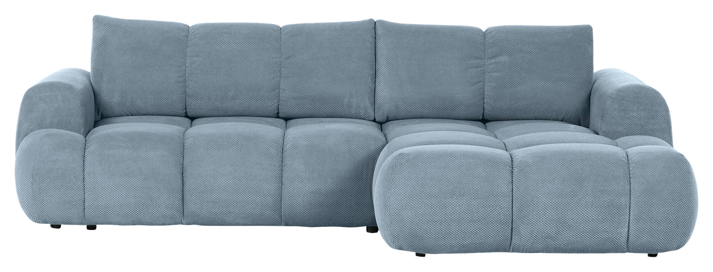 ECKSOFA Blau Flachgewebe  - Blau/Schwarz, KONVENTIONELL, Kunststoff/Textil (274/174cm) - Carryhome