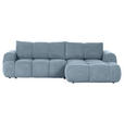 ECKSOFA Blau Flachgewebe  - Blau/Schwarz, KONVENTIONELL, Kunststoff/Textil (274/174cm) - Carryhome