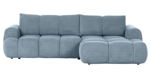ECKSOFA Blau Flachgewebe - Blau/Schwarz, KONVENTIONELL, Kunststoff/Textil (274/174cm) - Carryhome