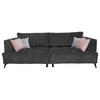 BIGSOFA in Chenille Anthrazit  - Anthrazit/Hellgrau, Design, Textil/Metall (250/90/120cm) - home24