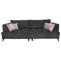 BIGSOFA in Chenille Anthrazit  - Anthrazit/Hellgrau, Design, Textil/Metall (250/90/120cm) - home24