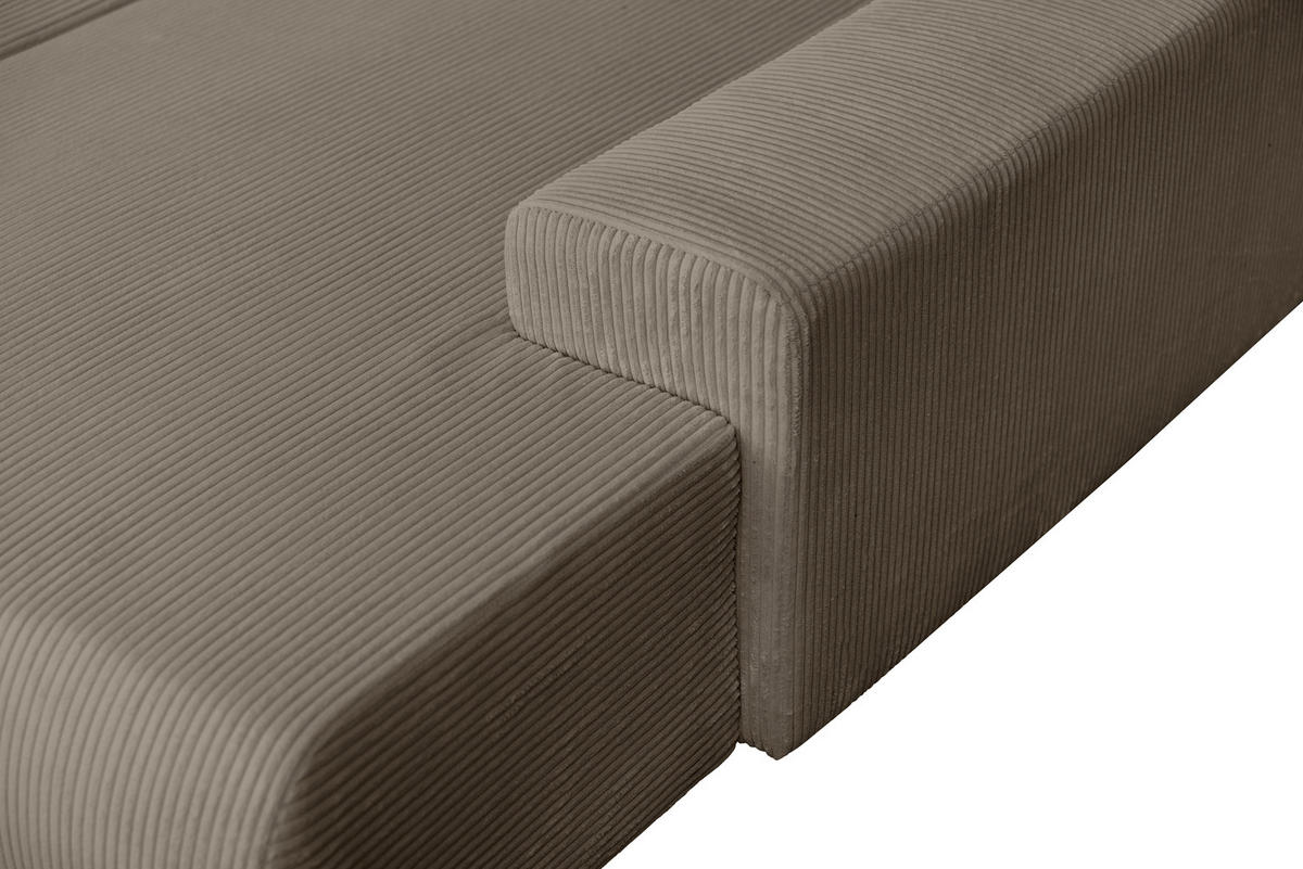 WOHNLANDSCHAFT Taupe Cord  - Taupe/Schwarz, KONVENTIONELL, Textil/Metall (191/351/191cm) - Carryhome
