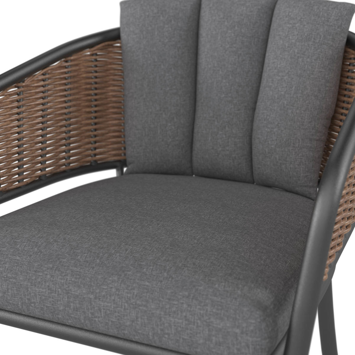 BALKONSET  3-teilig  - Anthrazit/Braun, MODERN, Glas/Kunststoff (60/45/75/53/66/45cm) - Ambia Garden