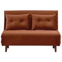 SCHLAFSOFA in Textil Orange  - Birkefarben/Orange, Design, Holz/Textil (122/81/88cm) - Livetastic