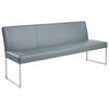 SITZBANK 200/86/62 cm Echtleder Dunkelgrau, Edelstahlfarben  - Edelstahlfarben/Dunkelgrau, Design, Leder/Metall (200/86/62cm) - Musterring
