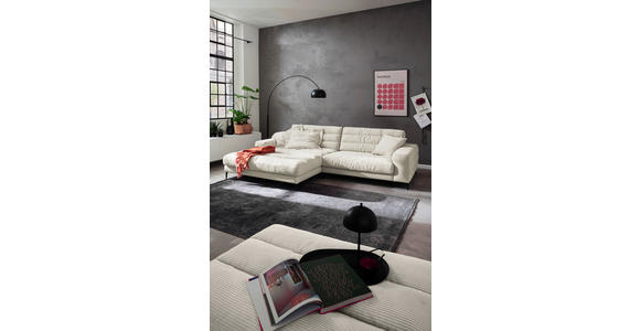 ECKSOFA in Cord Naturfarben  - Schwarz/Naturfarben, Design, Textil/Metall (207/296cm) - Dieter Knoll