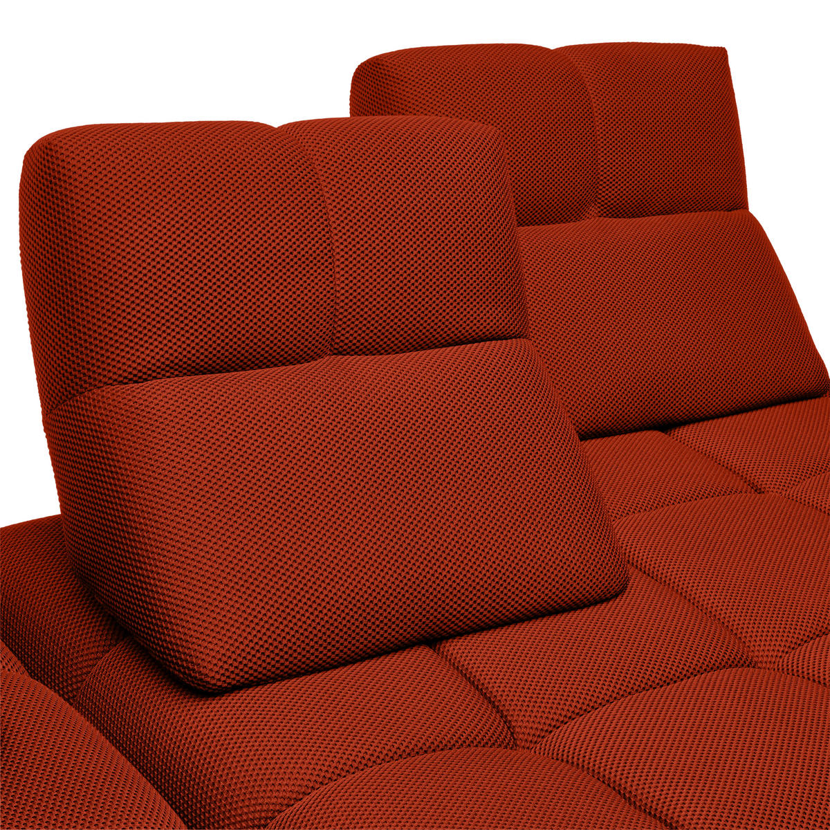 ECKSOFA in Struktur Dunkelorange  - Dunkelorange/Schwarz, Design, Kunststoff/Textil (233/313cm) - Emilio Belluti