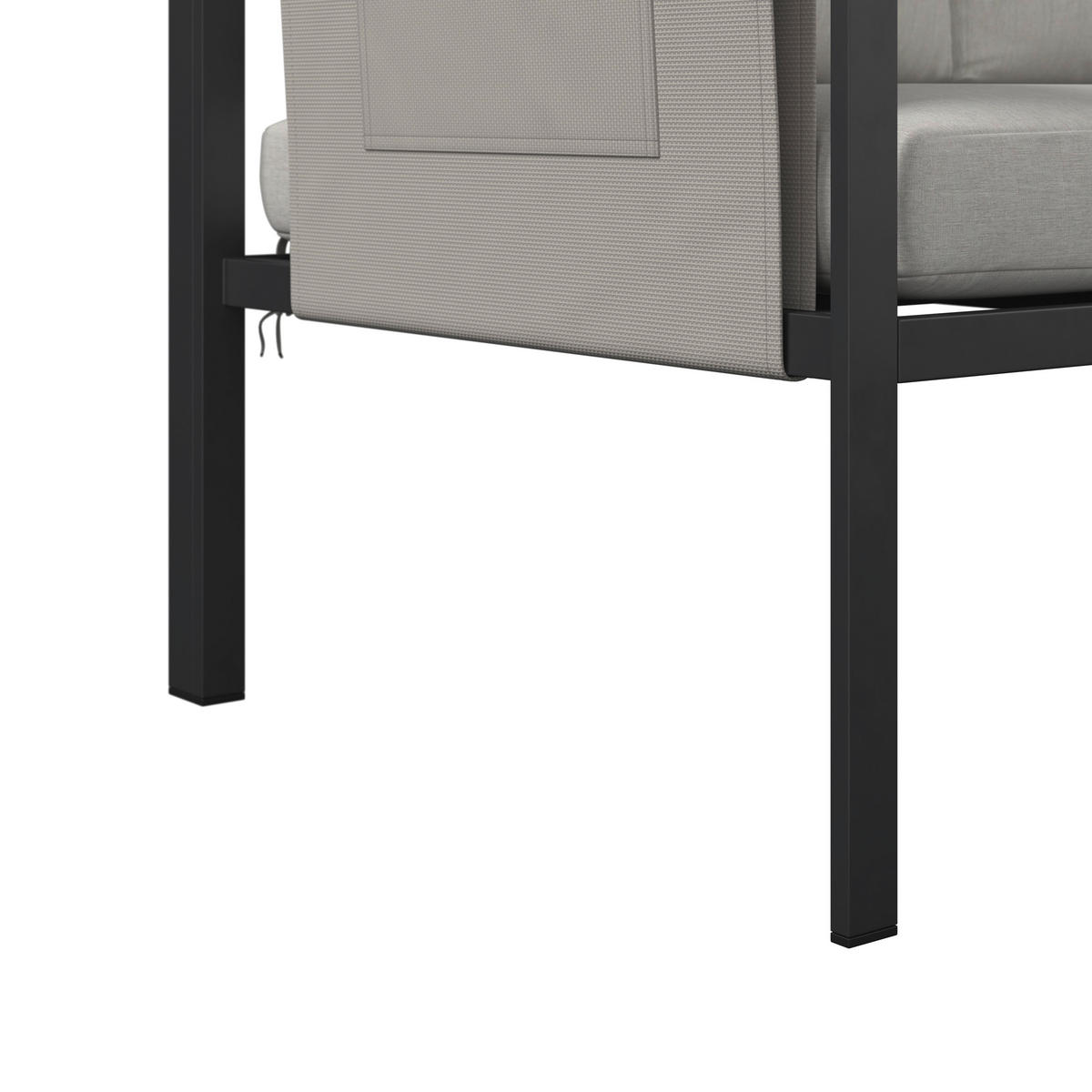 LOUNGEGARNITUR 191,5/120 cm Eisen  - Schwarz/Grau, Design, Glas/Textil (191,5/120cm) - Ambia Garden