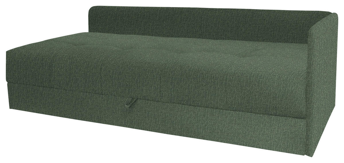 LIEGE in Velours Olivgrün  - Schwarz/Olivgrün, KONVENTIONELL, Kunststoff/Textil (205/80/125cm) - Xora
