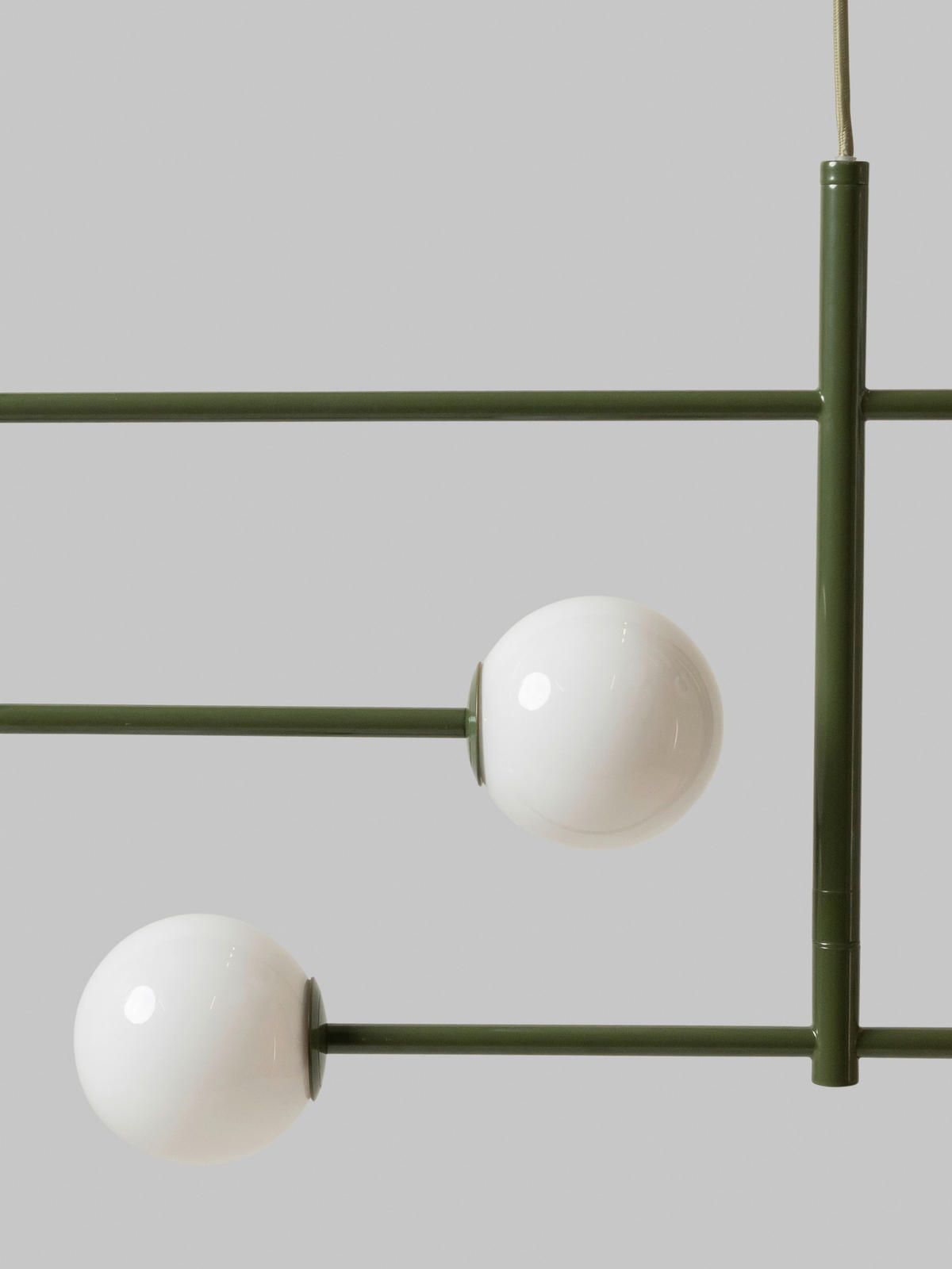 HÄNGELEUCHTE it's about RoMi 97/13/218 cm   - Weiß/Grün, Design, Glas/Metall (97/13/218cm) - It's about Romi